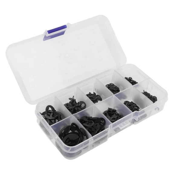 E Clip Assortment Kit 580Pcs Stainless Steel E Type Retaining Rings with Storage Box
