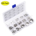 thumbnail image 1 of E-Clip Circlip - 225Pcs 15-Size External Retaining Snap Ring 304 Stainless Steel Assortment Set Silver, 1 of 5