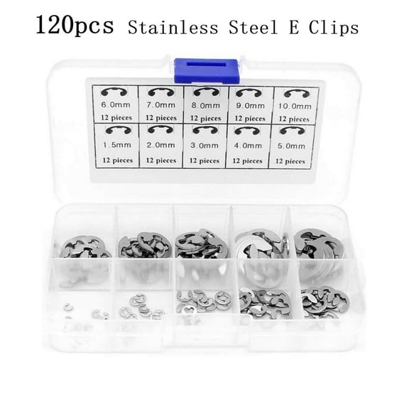 E Clips Assorted C Circlip Kit M1.5 - M10 Snap Ring Set Stainless Steel