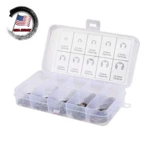 E Clips C Circlip Stainless Steel Kit Retaining Ring Assorted 1.5 To 10Mm 120Pcs