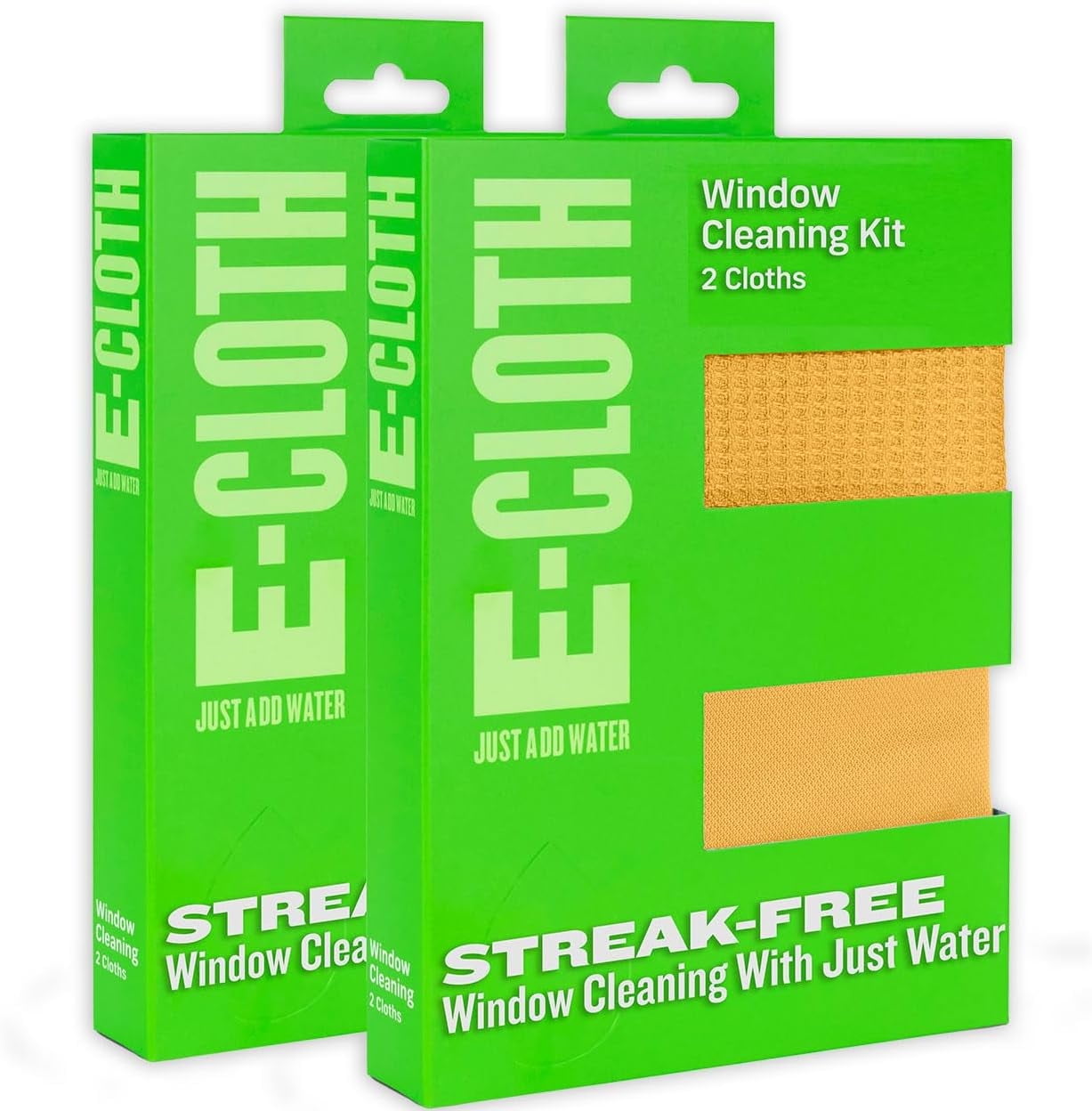 E-Cloth 2-Pack Window Cleaning Cloth - Streak-Free Glass & Mirror Cleaning Kit with Just Water, Glass Cleaning Cloth, Microfiber Towel Kit for Windows, Car Windshield, Mirrors - Tangerine Orange