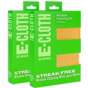 E-Cloth 2-Pack Window Cleaning Cloth - Streak-Free Glass & Mirror Cleaning Kit with Just Water, Glass Cleaning Cloth, Microfiber Towel Kit for Windows, Car Windshield, Mirrors - Tangerine Orange