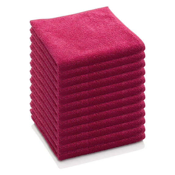 E-Cloth General Purpose Cleaning Cloth, Premium Microfiber Cleaning Cloth, Ideal for Kitchen, Countertops, Sinks, and Bathrooms 100 Wash Guarantee, Raspberry Rose, 12 Pack