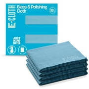 E-Cloth Glass & Polishing Cloths Contains Effective Streak-Free Microfiber Cleaner for Glass and Windows, Alaskan Blue, 4 Pack