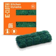 E-Cloth Kitchen Dynamo, Premium Microfiber Non-scratch Kitchen Dish Scrubber Sponge, Ideal for Dish, Sink and Countertop Cleaning, 100 Wash Guarantee, Green, 1 Pack