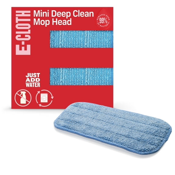 E-Cloth Mini Deep Clean Mop Head, Microfiber Damp Mop Head, 1 Count