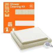 E-Cloth Shower Cleaning Kit, Reusable Microfiber Cleaning Cloth, 100 Wash Guarantee, Ivory, 2 Cloth Set