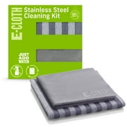 E-Cloth Stainless Steel Cleaning Kit, Premium Microfiber Stainless Steel Cleaner for Appliances, Washable and Reusable, 100 Wash Guarantee