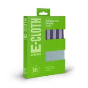 E-Cloth Stainless Steel Microfiber Cleaning Cloth Pack, Gray & Silver, 2 Cloth Set