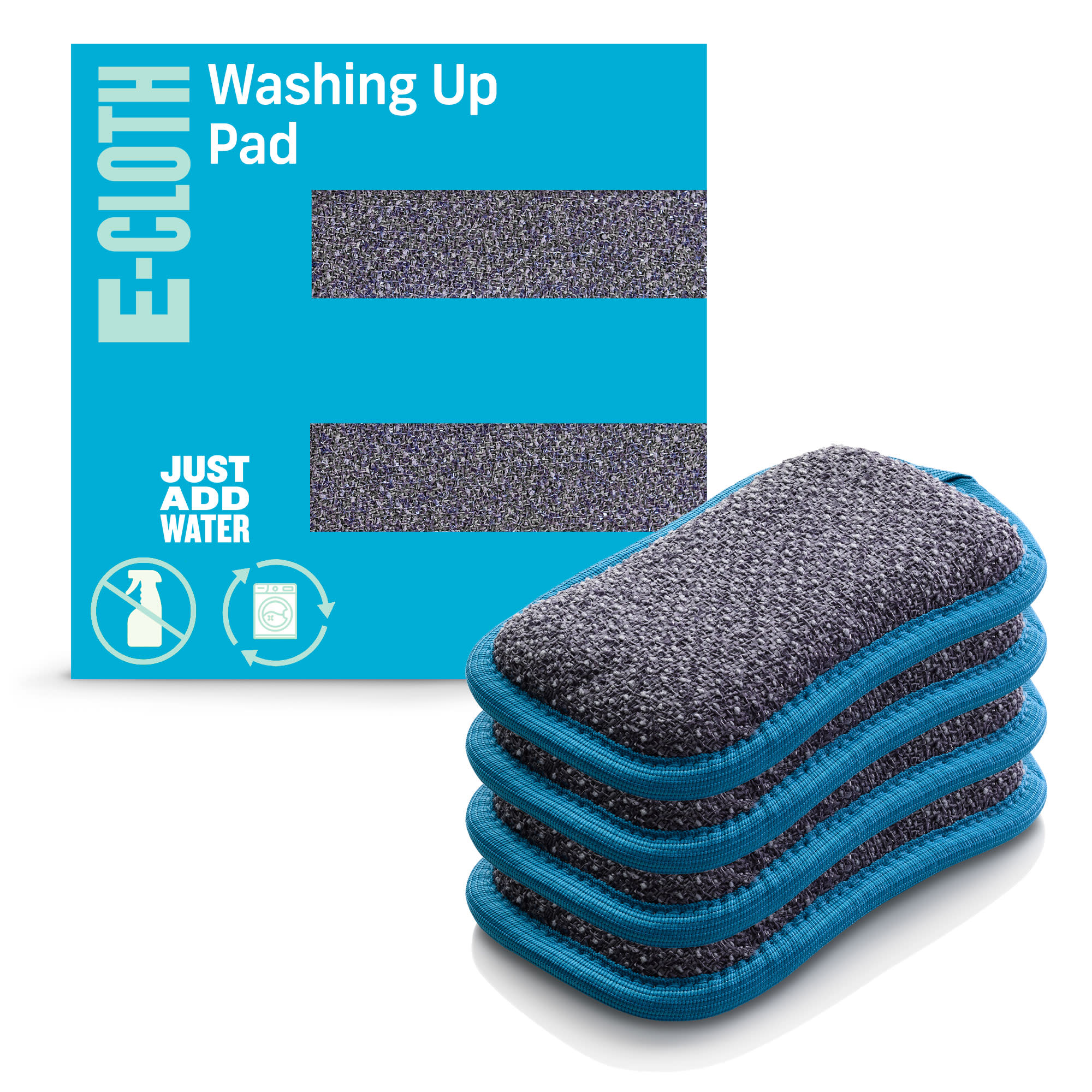 E-Cloth Washing Up Pad Non-scratch Kitchen Dish Scrubber Microfiber Sponge, Blue, 4 Pack - image 1 of 7