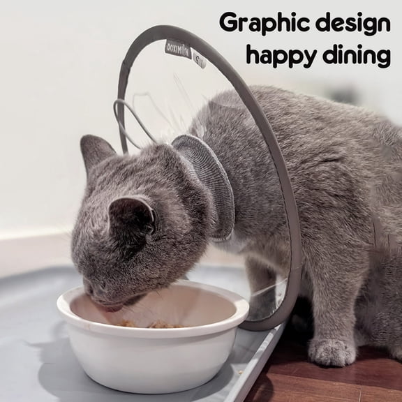 E-Collar for Cats, Clear Comfortable Elizabethan Collar for Wound Protection, Transparent Recovery Cone with Adjustable Closure, Lightweight and Soft for Post-Surgery Care