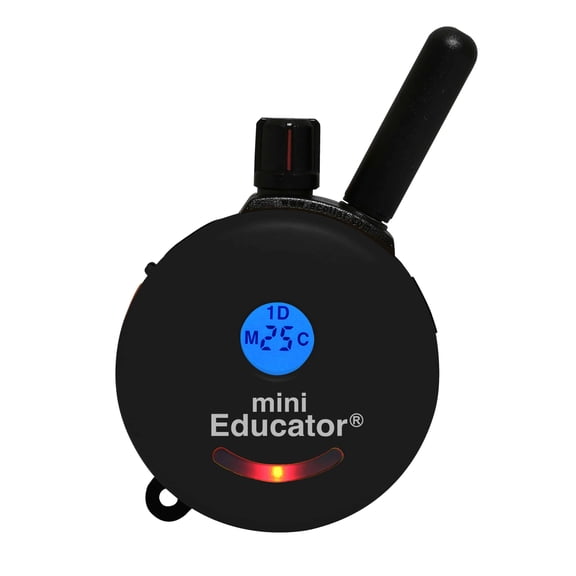 E-Collar ET-300/302 Mini Educator Replacement Remote Transmitter - ½‑Mile Dog Remote with 100 Levels, Tone & Vibration, Waterproof - Black