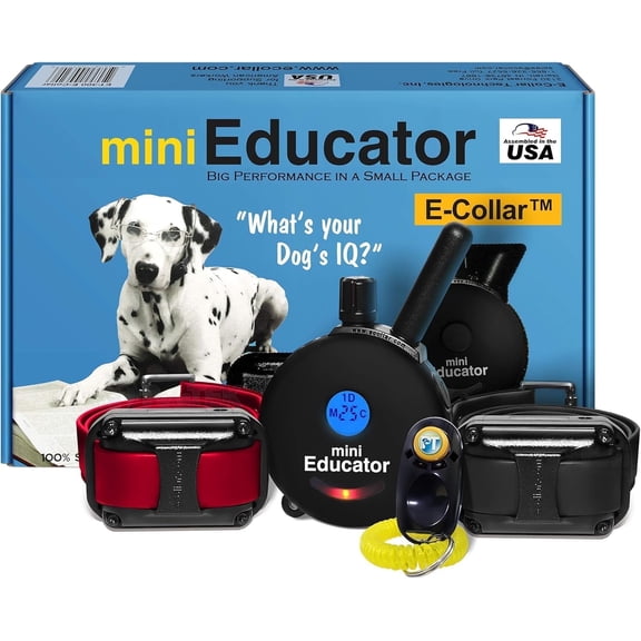E-Collar ET-302 BK Remote Dog Trainer E-Collar with PetsTEK Clicker - 1/2 Mile - Vibration, Tone, and Stimulation Training Collar