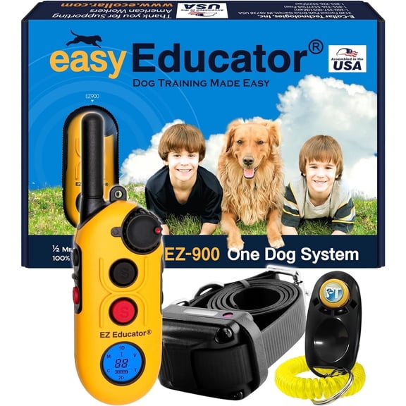 E-Collar EZ900 Easy Educator Mile Waterproof Remote Humane Dog Training Collar Static, Vibration & Tone Modes