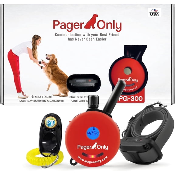 E-Collar PG-300 Mini Educator Remote Training E-Collar + PetsTEK Clicker - 1/2 Mile Range