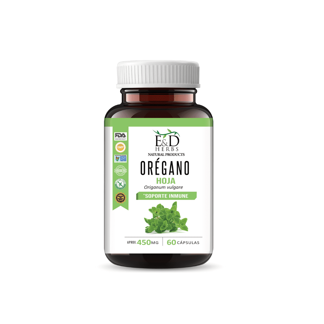 E&D Herbs 60 Oregano Capsules of 450 mg for Immune Support