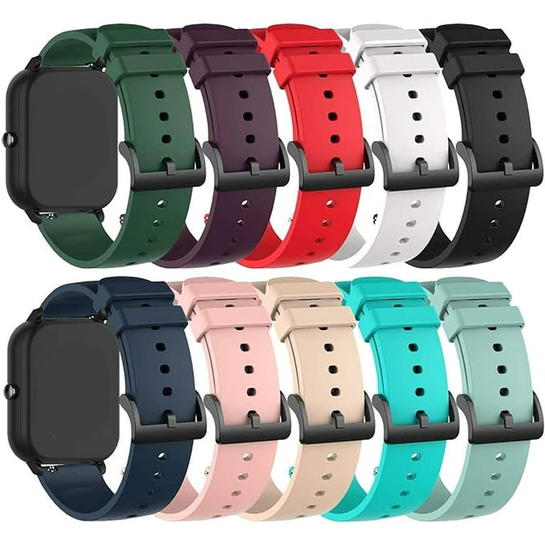 E ECSEM Popglory P22 Watch Band Quick Release Sport Silicone Replacement Fitness Strap Compatible for Popglory P22 P32 P36 Smartwatch for Men Women