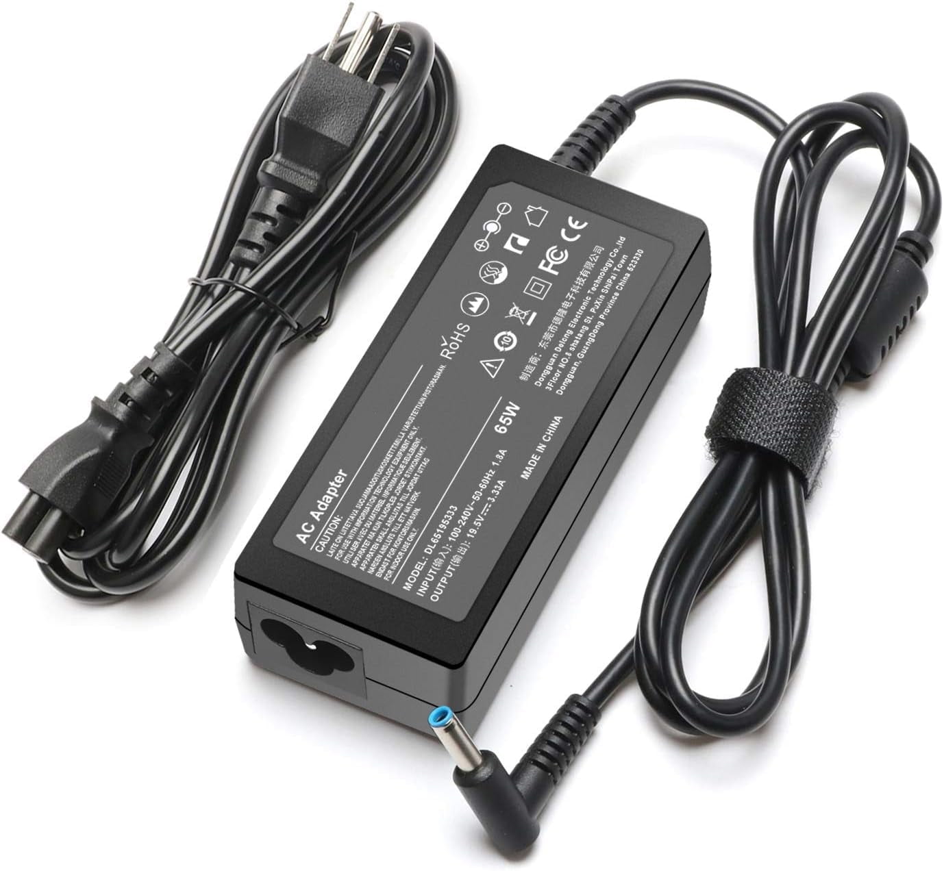 Alimentatore 65W 19.5V 3.33A Per HP Pavilion, Stream, ProBook – Connettore 7.4x5.0mm + Adattatore 4.5mm - 3
