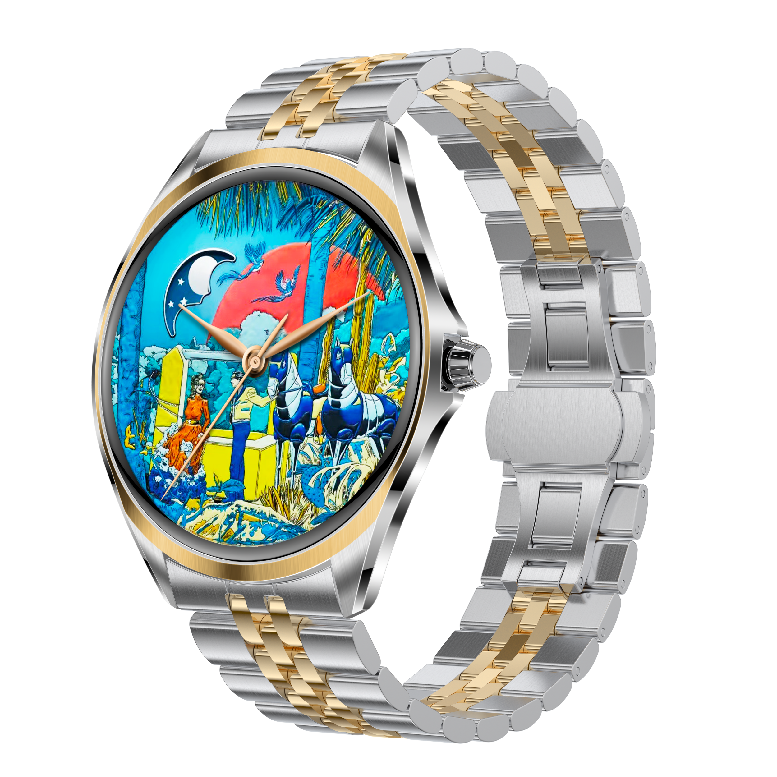 E EYAFA 1.43 inch AMOLED Super Thin Smart Watch TN88 Bluetooth Call Sports Watch for Men and Women-Gold