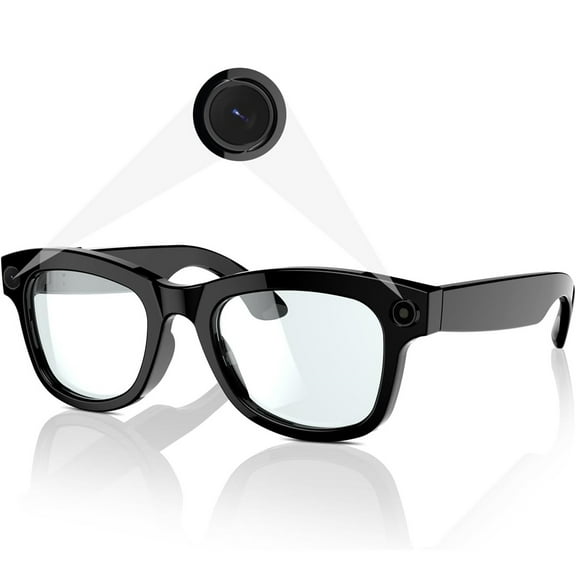 E EYAFA 2025 New AI Voice Smart Glasses HD 1080P Camera Polarized Sunglasses Video Conference Recorder Security Outdoor Sports DVR Camcorder 4GB RAM+32GB ROM-Transparent