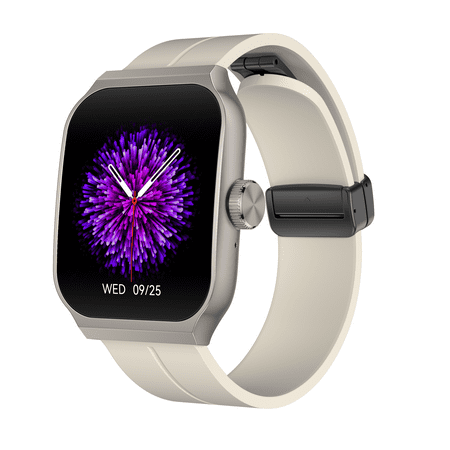 E EYAFA 3D Flexible High-Definition Curved 1.95 inch AMOLED Screen Bluetooth Call Sports Watch for Men and Women-Gray