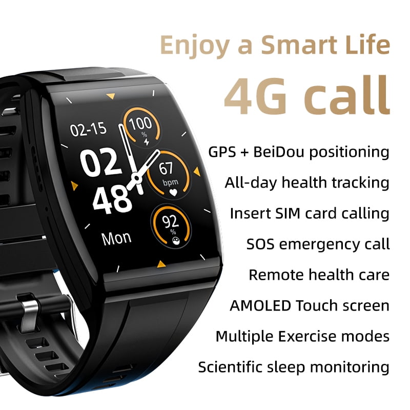 E EYAFA 4G Smart Watch AD03 with SIM Card Slot,1.93 inch AMOLED Screen for Men and Women