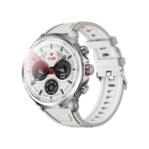 E EYAFA Android System Smart Watch H18Pro with 3GB RAM and 32GB ROM 1.95 inch AMOLED Screen 1880mAh Battery for Men and Women-Silver