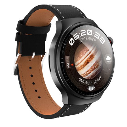 E EYAFA Bluetooth Call Smart Watch JS W4 with 1.5 inch AMOLED Screen for Men and Women-Black