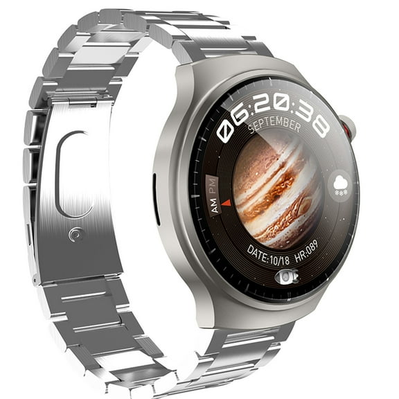 E EYAFA Bluetooth Call Smart Watch JS W4 with 1.5 inch AMOLED Screen for Men and Women-Silver