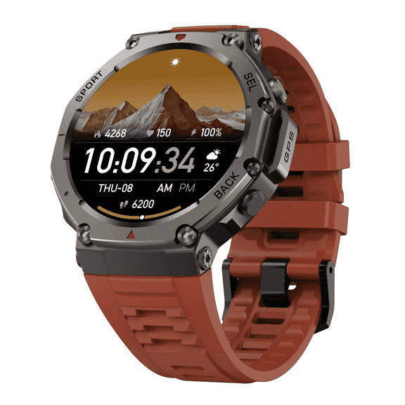 E EYAFA DM58 Smart Watch 1.43 Inch AMOLED Display 5ATM Waterproof Smartwatch (Red)
