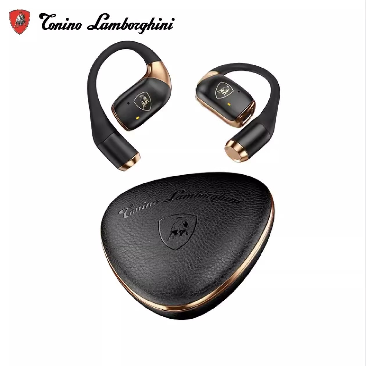 E EYAFA Lamborghini OWS Bluetooth Earbuds with Dual Microphone Intelligent Noise Reduction HiFi Sound Bluetooth Headsets-Black