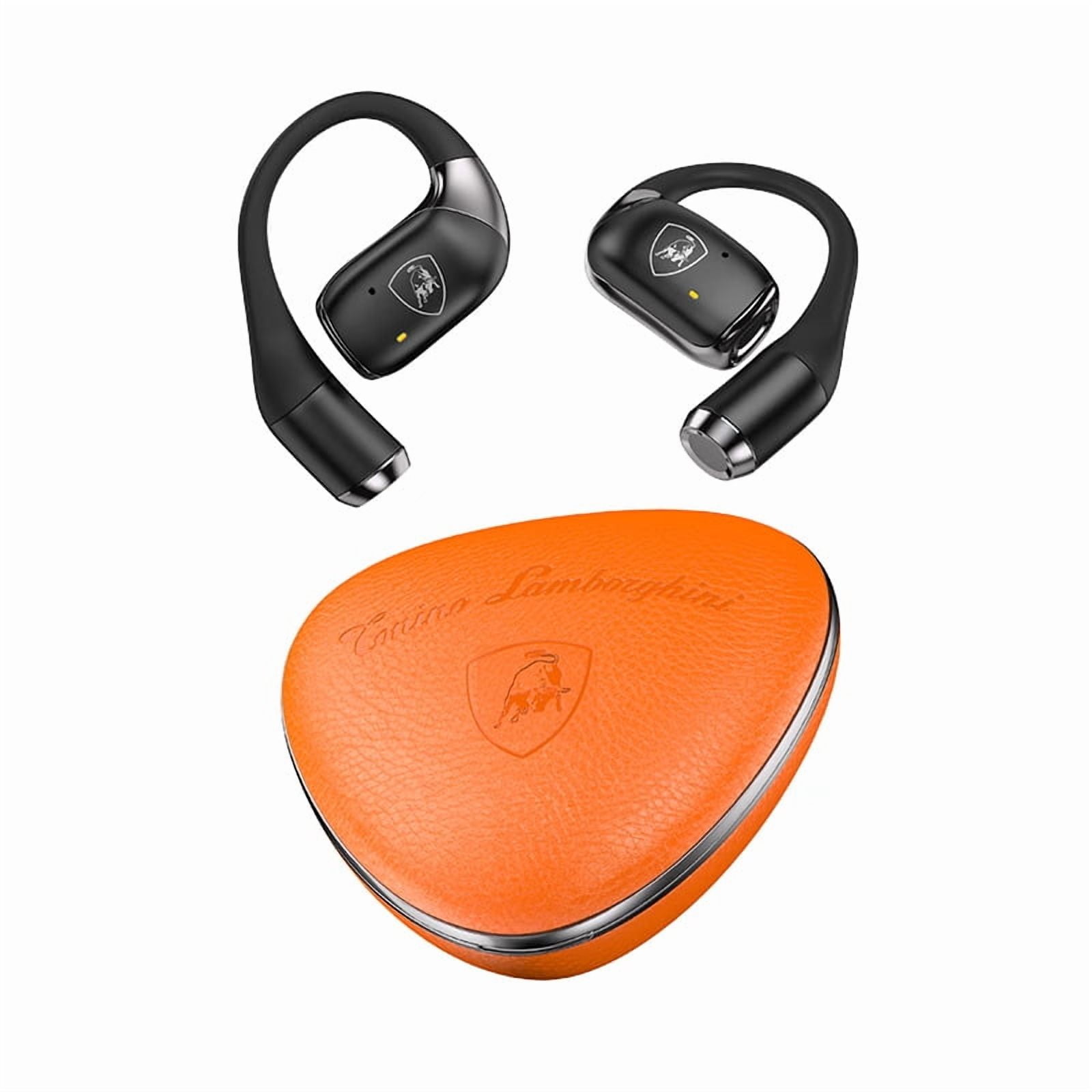 E EYAFA Lamborghini OWS Bluetooth Earbuds with Dual Microphone Intelligent Noise Reduction HiFi Sound Bluetooth Headsets-Orange