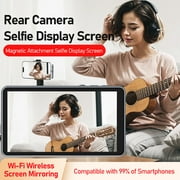E EYAFA Magnetic Phone Vlog Selfie Monitor Screen, 1080P Wireless Recording, Using Phone Rear Camera for Selfie Vlog Live Stream TikTok, Compatible with iPhoneSupport 4K 30fps Wired Recording-White