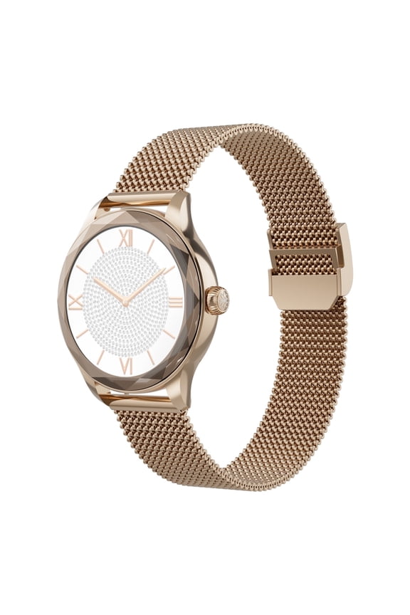 OD8 Smart Watch with AMOLED Screen, Bluetooth, Gold Case and Gold Band, New, 1 Count