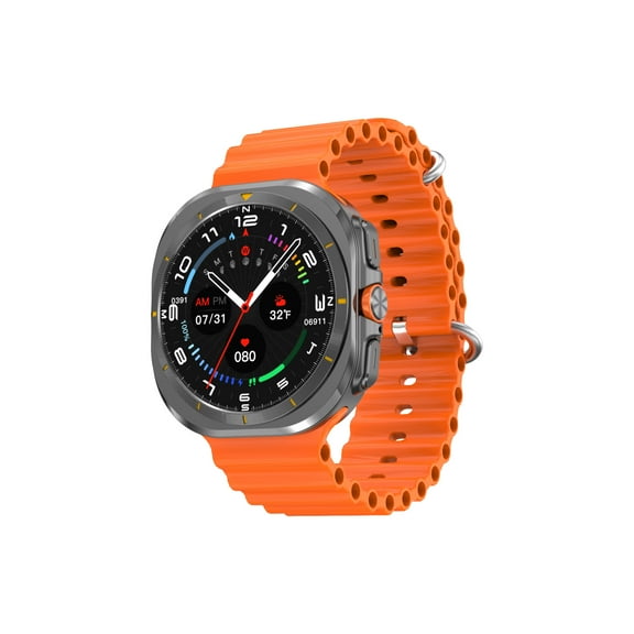 E EYAFA Smart Watch DT Ultra Mini,1.32 inch HD Screen,4GB Memory,Bluetooth Call Smart Watch for Men and Women-Orange