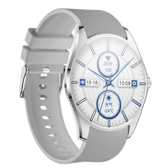 E EYAFA Ultra Thin Bluetooth Call Smart Watch V36 with 1.5 inch AMOLED Screen for Men and Women-Silver