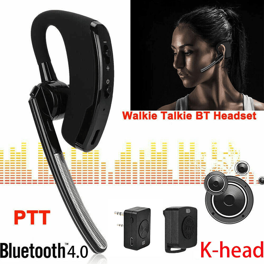 E EYAFA Wireless Bluetooth Walkie Talkie Headset Earpiece Microphone PTT Two Way Radio for Kenwood KPG/Kenwood TH/Kenwood TK/BAOFENG/HYT