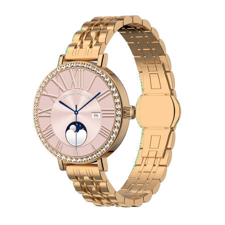 E EYAFA Women's Fashion Smart Watch HD36 with 1.19 inch AMOLED Screen Bluetooth Call Smart Sports Watch-Gold