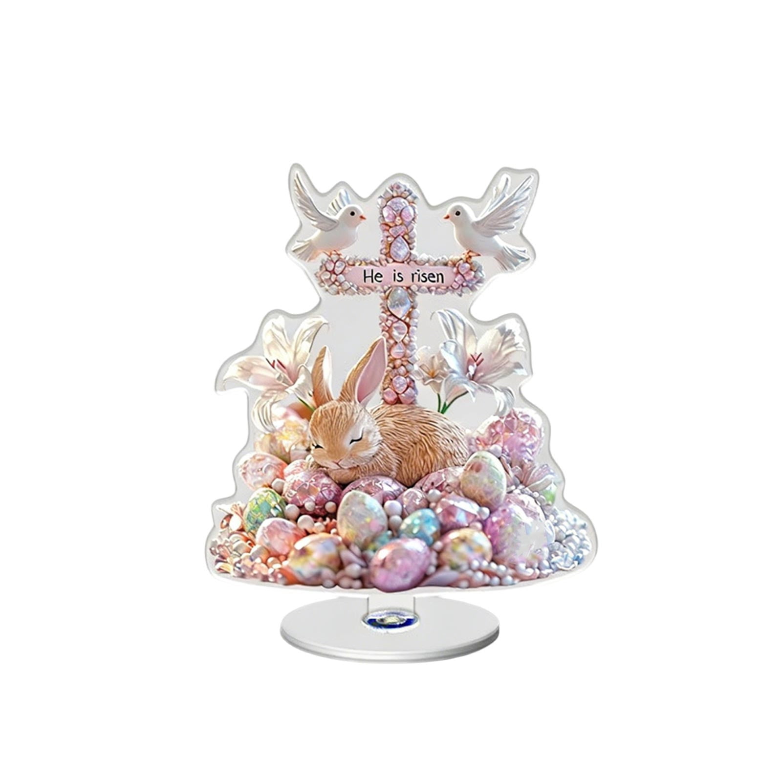 E Easter Acrylic 2D Spinning Tabletop Ornament Rotating Decoration For ...