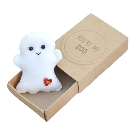 E Emotional Text Pocket Ghost Gift Set Miniature Soft Plush Toy Craft Decor