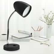 E Energetic LED Light Desk Lamp, 3.5W 4000K Study Lamps with Flexible Goose Neck for Bedroom and Office, Black