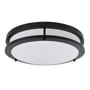 E Energetic Lighting 14" black LED Dimmable Brushed Nickel Indoor Ceiling Flush Mount Light