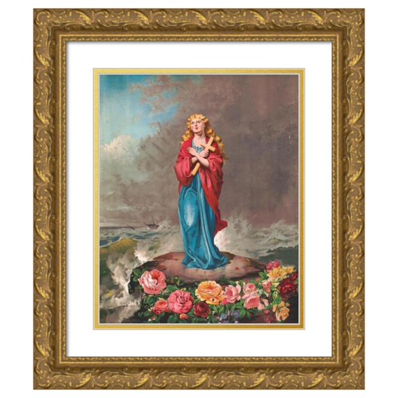 E.F. Estein 20x24 Gold Ornate Framed and Double Matted Museum Art Print Titled - Jesus, Lover of My Soul (1883)