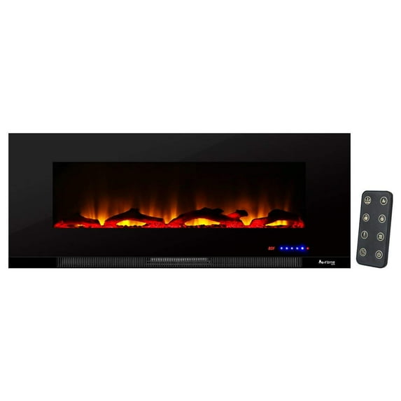 E-Flame USA Livingston Wall Mount LED Electric Fireplace - 3D Fire Effect