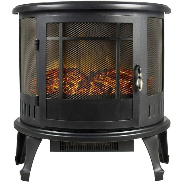 EFlame USA Regal Indoor Electric Fireplace Stove with Heat Black