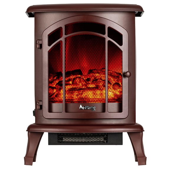 E-Flame USA Tahoe 24" LED Portable Freestanding Electric Fireplace - Rustic Red