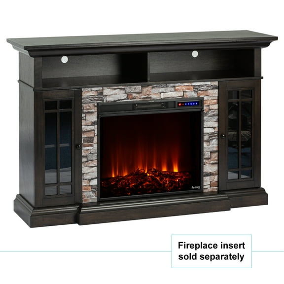 E-Flame USA Whistler Fireplace TV Stand 66" x 43" - Dark Oak Finish - up to 70" Screens