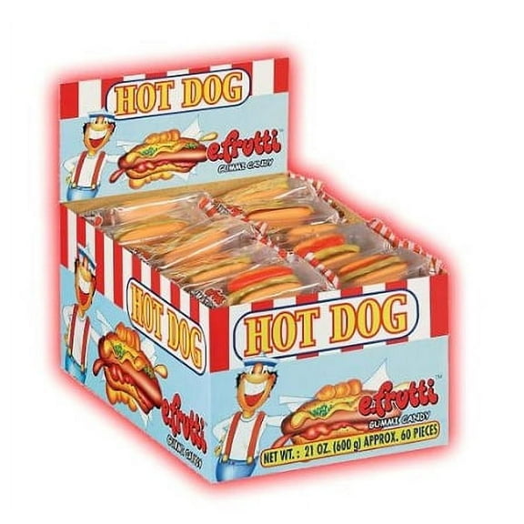 E-Frutti Gummy Hot Dogs, (Pack of 60)