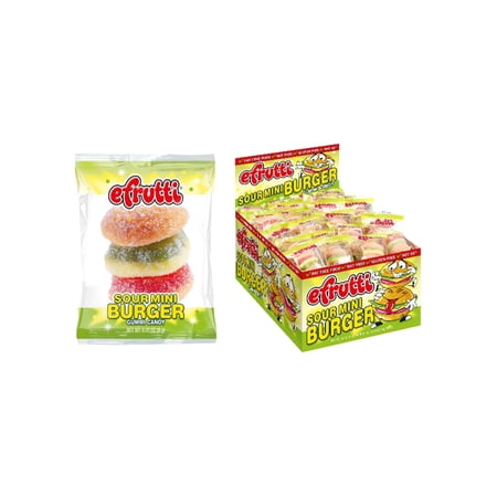 E. Frutti Mini Burger Sour Gummi Candy, 60 Count Display Box