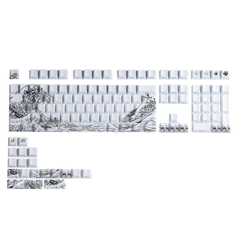 -E Gradient Keycap PBT Personalized Side Carving Semi Transparent for ...